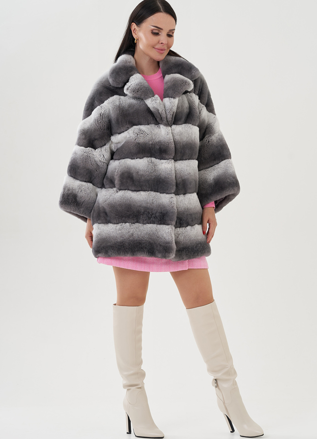 Шуба из кролика оверсайз модель № 25046 универмаг малина