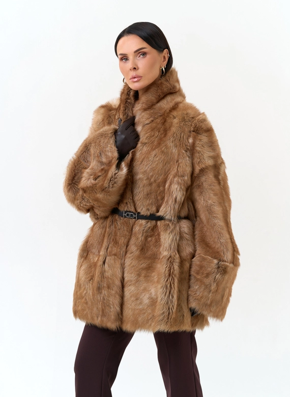 Женская двухсторонняя дубленка фото
