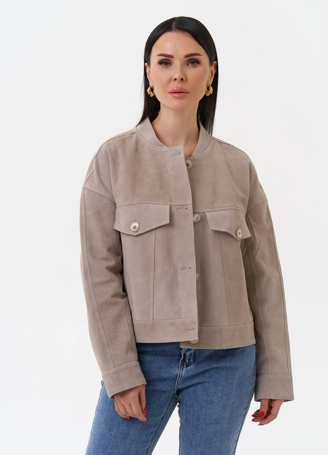 Светлая куртка из замши модель № 29927 универмаг малина