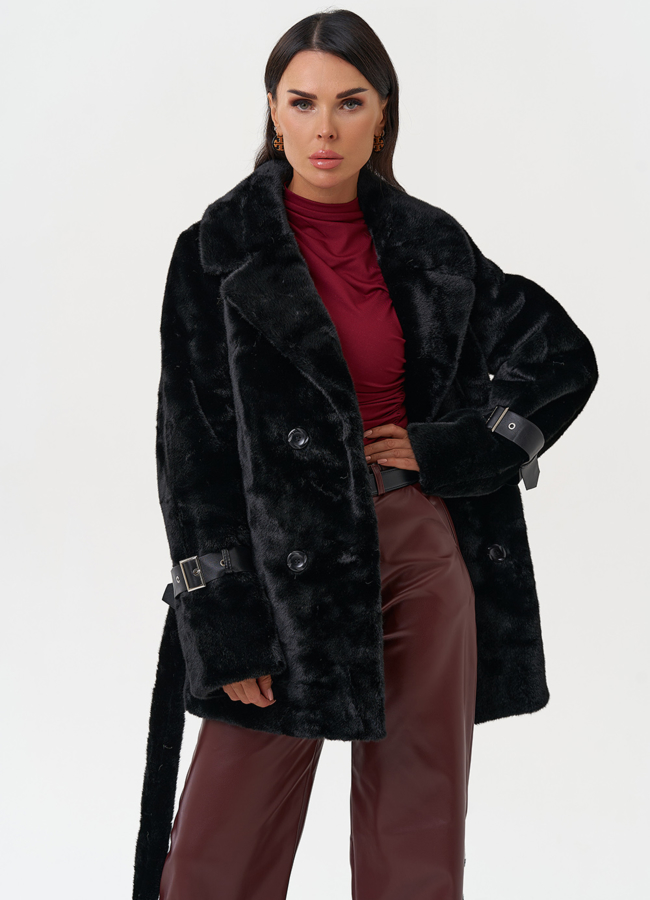 Классическая женская шуба из эко меха модель № 31229 универмаг малина