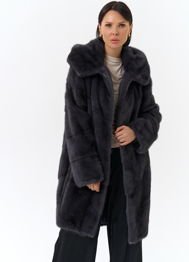 Норковая шуба - баллон модель № 24735 универмаг малина