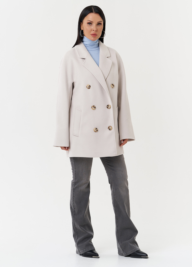 Женское двубортное пальто модель № 28279 в кредит