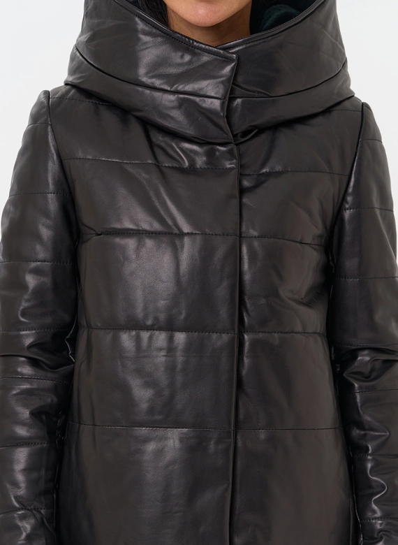 Теплая куртка из натуральной кожи