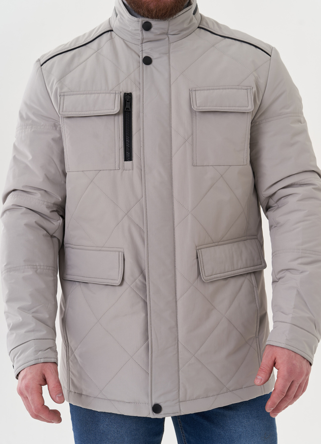 Мужская куртка серого цвета модель № 26857 универмаг малина