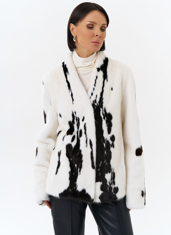 Жакет из меха норки в расцветке "ягуар"