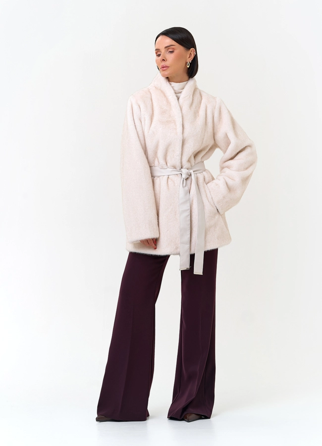 Женская шуба из эко меха модель № 33869 универмаг малина