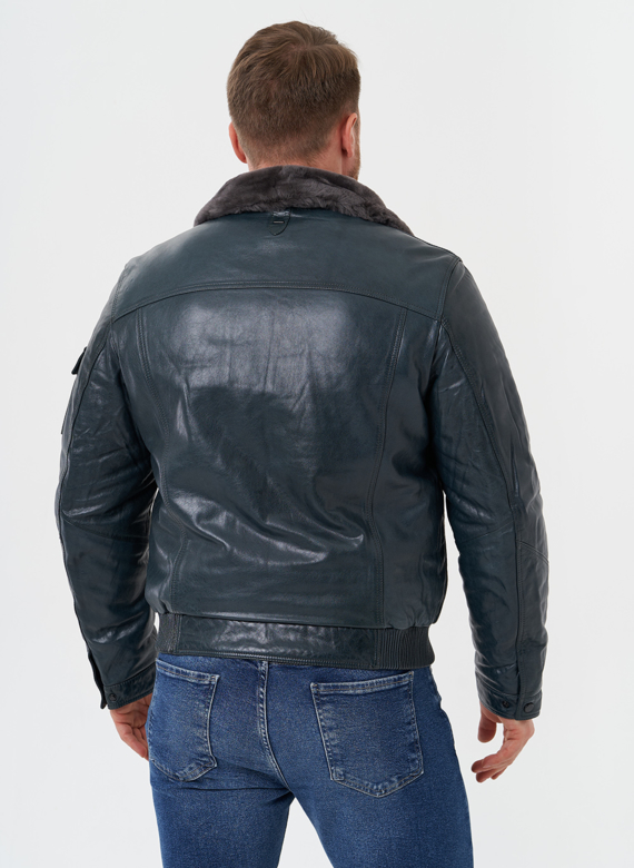 Утепленная куртка из натуральной кожи