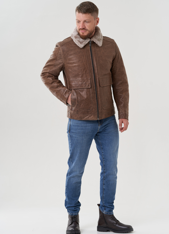 Куртка мужская из натуральной кожи  модель № 82310 универмаг малина