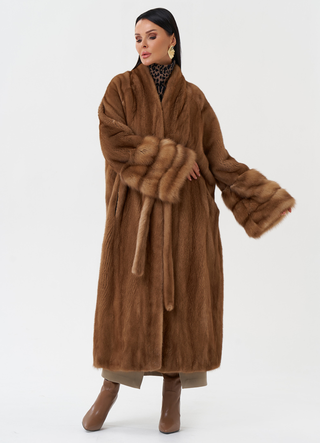 Женская шуба из скандинавской норки модель № 31204 универмаг малина